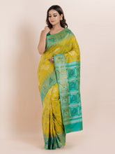 KAVVYA  YELLOW IKAT WEAVING SAREE
